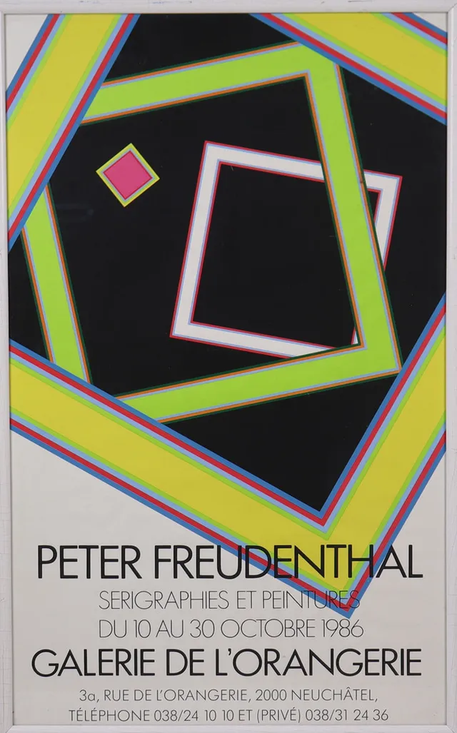 PETER FREUDENTHAL. EFTER. utställningsaffisch, Galerie de L'Orangerie, 1986.
