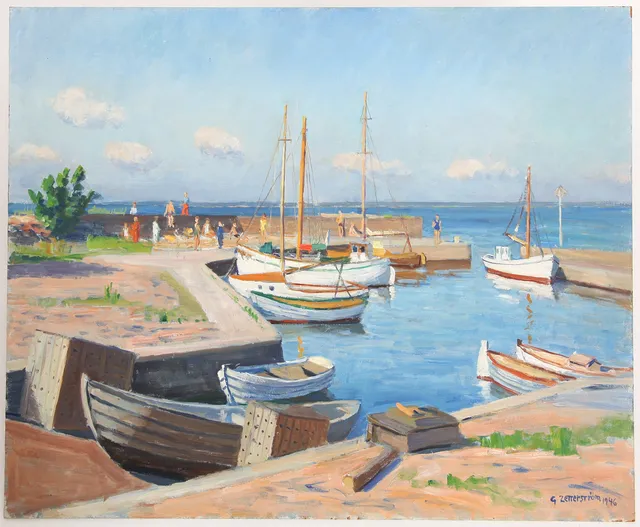 GUNNAR ZETTERSTRÖM. 1902-1965. Olja på pannå, signerad 1946.