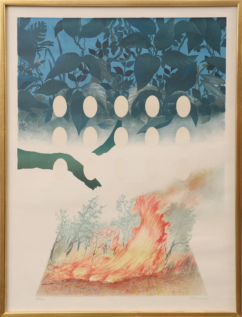 CARL OTTO HULTÉN (1916-2015). Komposition, färglitografi, signerad, numrerad. — Engravings & Prints — Limhamns Auktionsbyrå