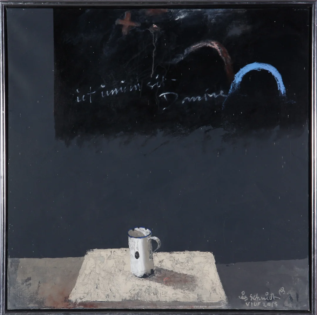 Nis Schmidt. 'Mug and blackboard', 2015 — Paintings and sculptures/Modern pictorial arts — Lauritz