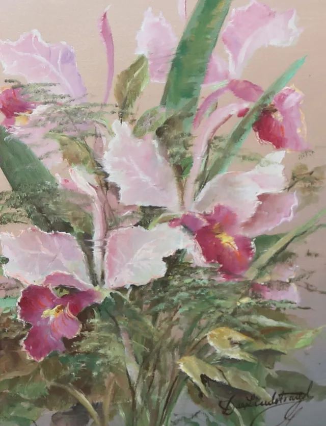 DAN LINDSTRAND. olja på duk, blomsterstilleben, signerad Dan Lindstrand.