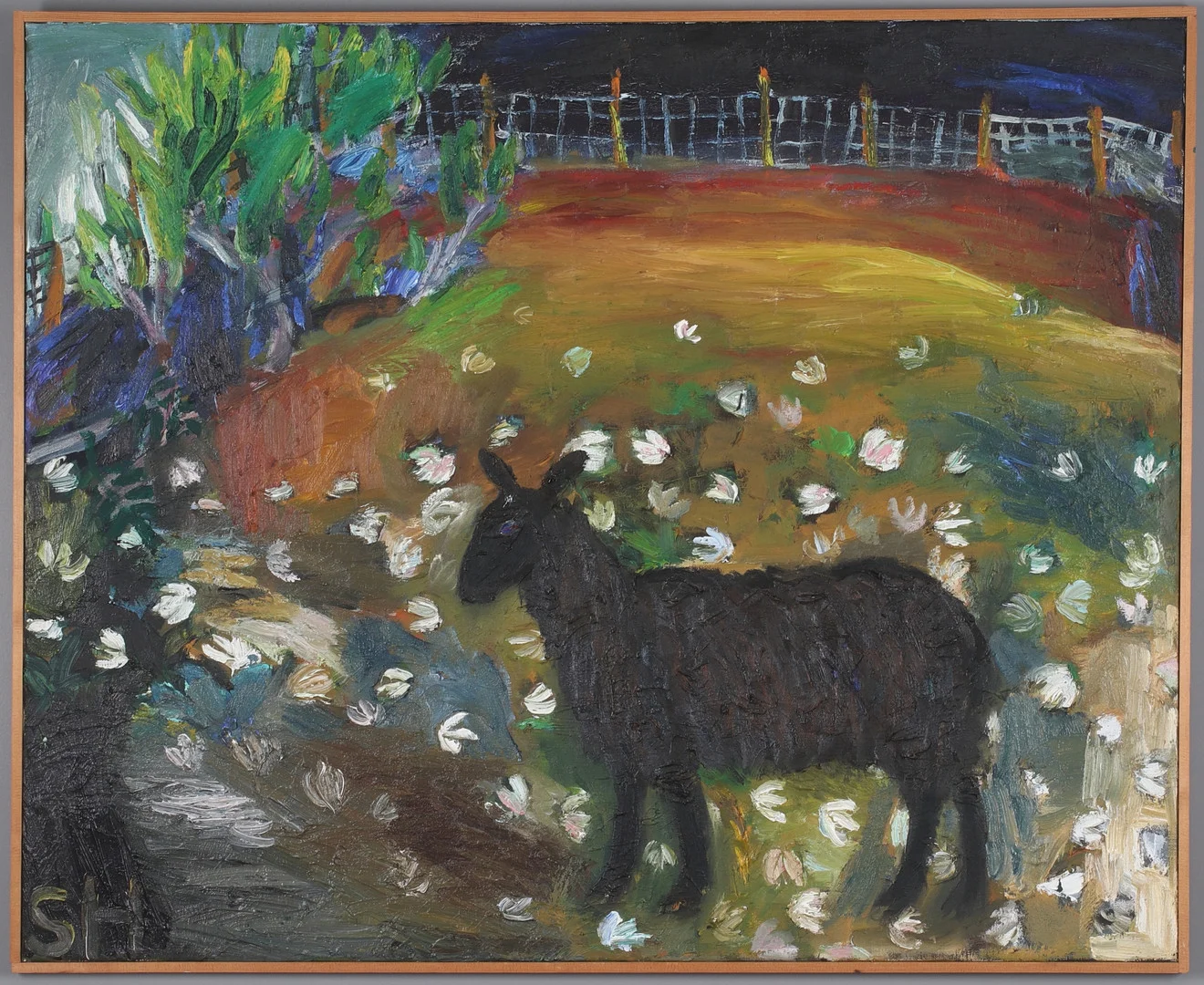 SAARA HARJU. "Musta i mitt hjärta", olja på duk, signerad. — Paintings — Stadsauktion Sundsvall