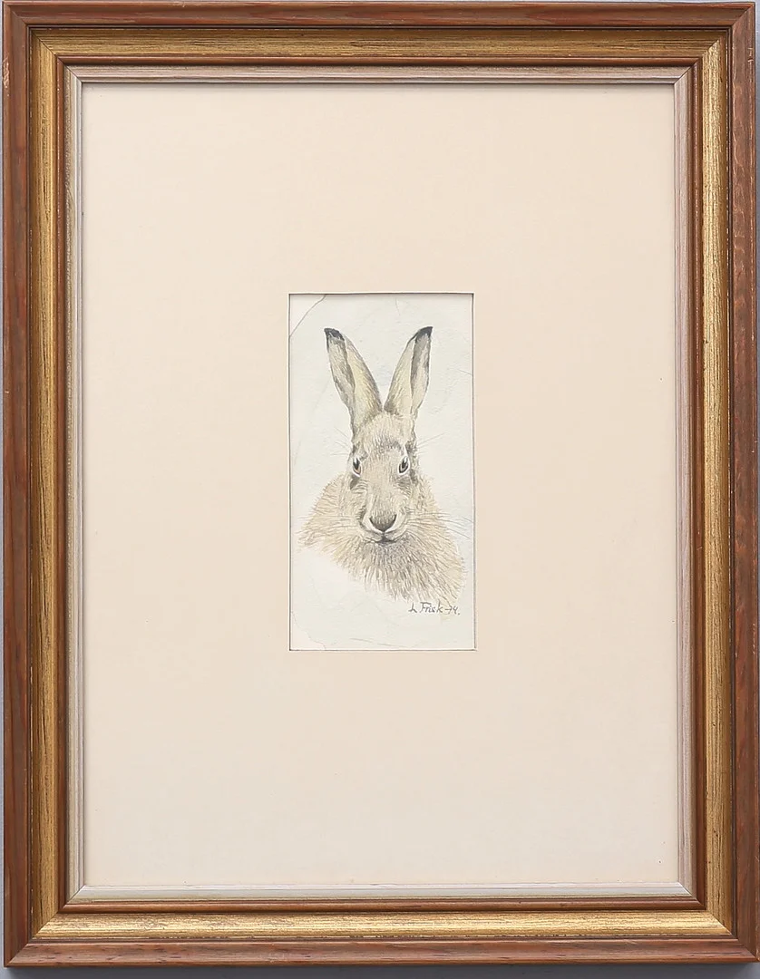 LENNART FRISK. Akvarell, hare, signerad, daterad -74. — Paintings — Auktionshuset Thelin & Johansson
