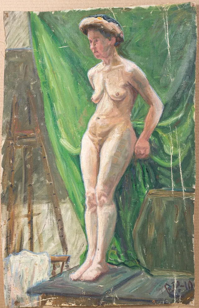 CARL DEELSBO. Kvinnostudie, olja.