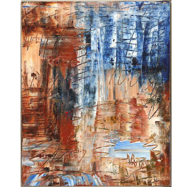 Arne Henriksen: Abstract composition. oil on panel