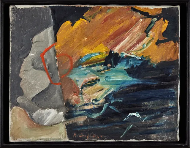 ANITA NILSSON BILLGREN. Marint oväder, olja på duk, 32 x 40 cm.