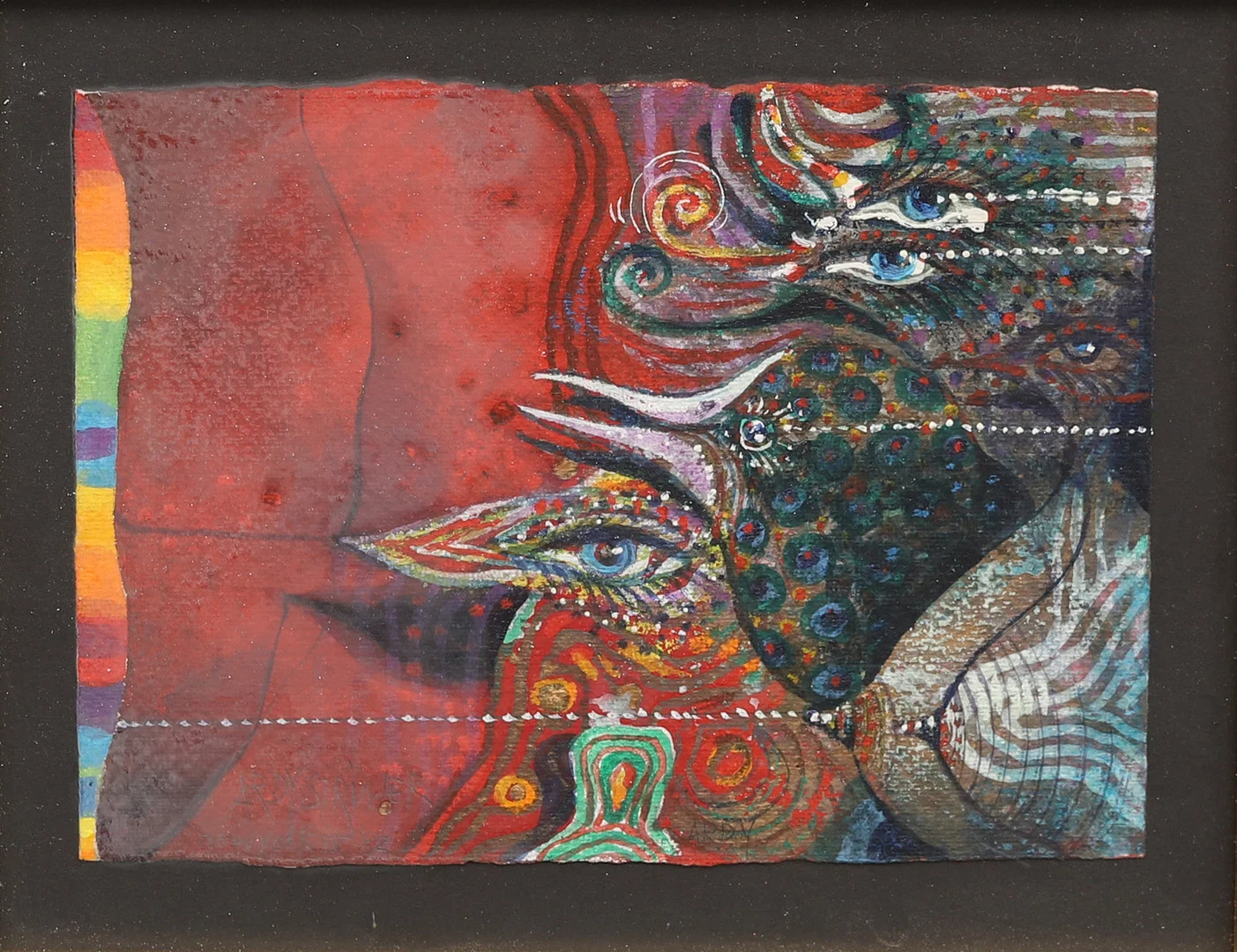 ARDY STRÜWER. "Magic Eyes", blandteknik, signerad och daterad New York IV -82. — Paintings — Crafoord Auktioner Malmö