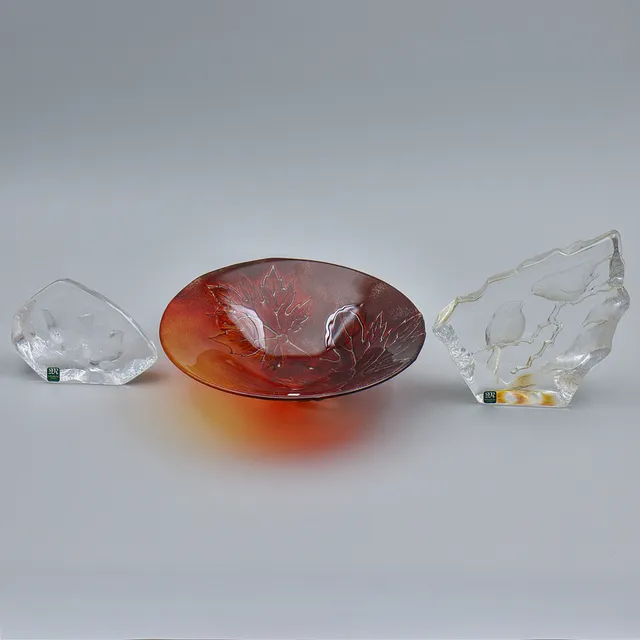 KONSTGLAS, 3 ST, MÅLERÅS.