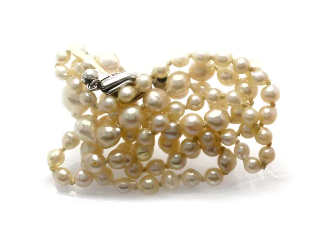 Pärlcollier, doserat, 56cm, av, lås S925, skadat, odlade pärlor 3,7-6,3mm