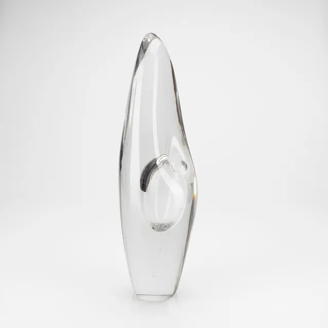 TIMO SARPANEVA. GLASSKULPTUR "Orkidé", signerad Timo Sarpaneva Iittala -56.