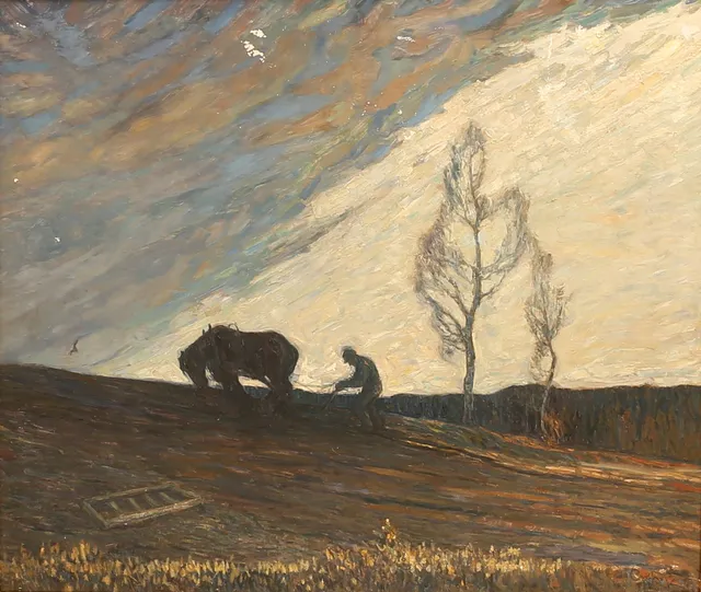 HUGO CARLBERG. Olja på duk, signerad.
