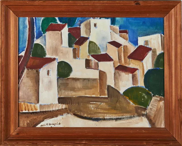 NILS GUNNAR STENQVIST (1934-2005). "Cagnes-sur-mer", Frankrike, olja på duk, signerad Nils G. Stenqvist.