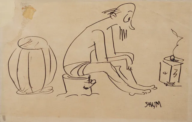 ALFONS VILA I FRANQUESA, "SHUM". PERSONAJE, DIBUJO A TINTA SOBRE PAPEL.