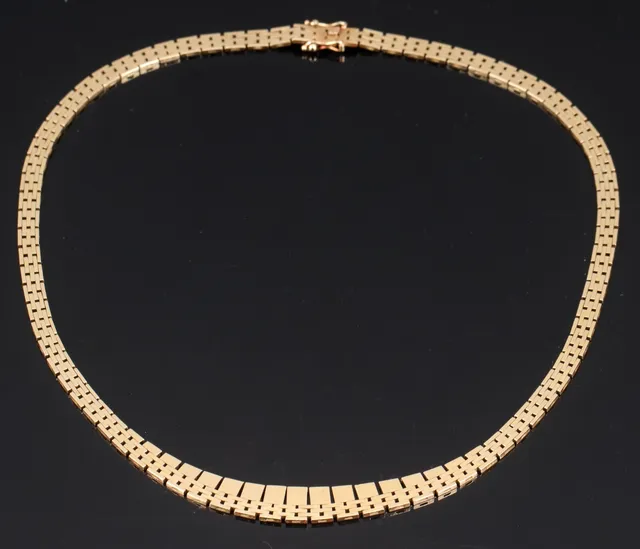 Aage Albing. Halskæde af 14 kt. guld, ca. 22,7 g.