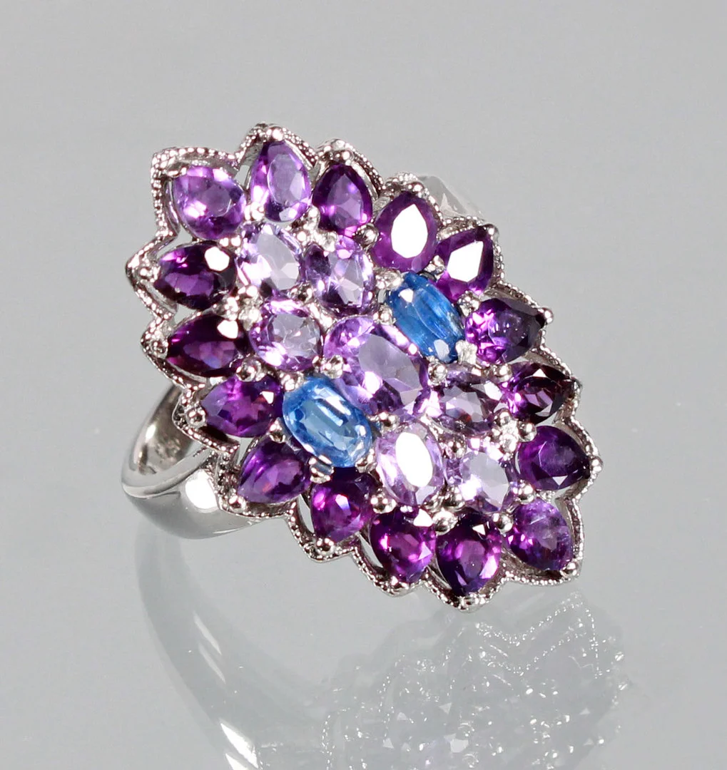 AMETHYST - KYANIT RING, Silber 925. — Rings — Auktionshaus Bossard