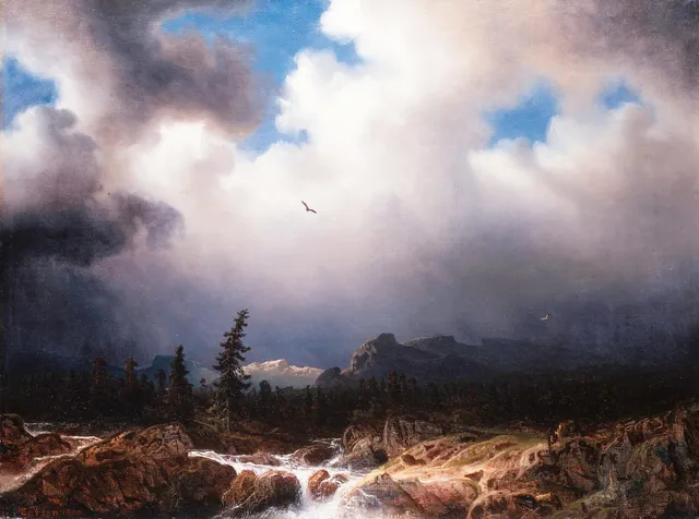 Marcus Larsson, Landskap med stormig sky.
