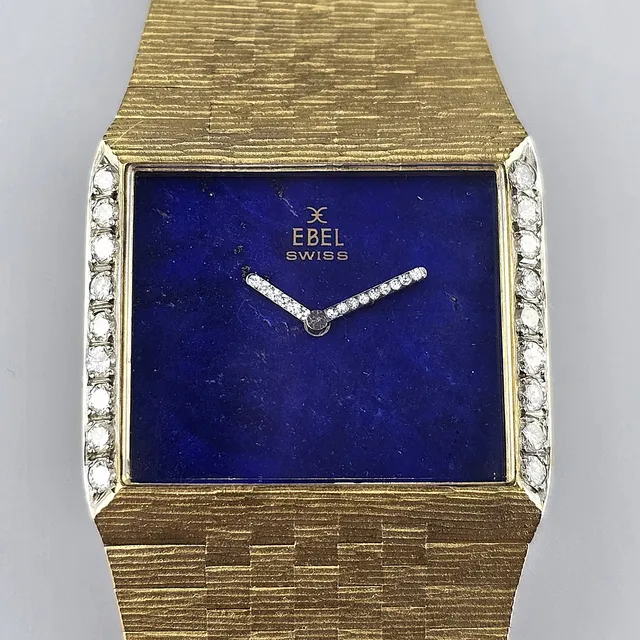 LUXUS-HERRENARMBANDUHR MIT DIAMANTBESATZ EBEL JUMBO.