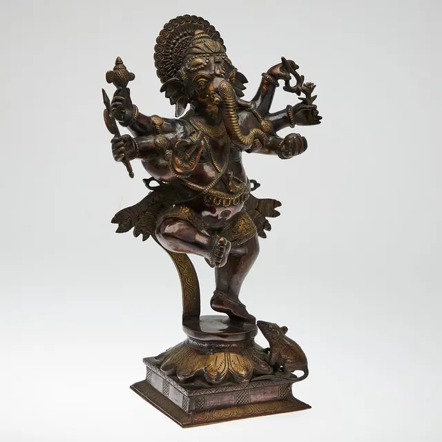 Skulptur / Figur, Ganesha, Messing, bronziert.
