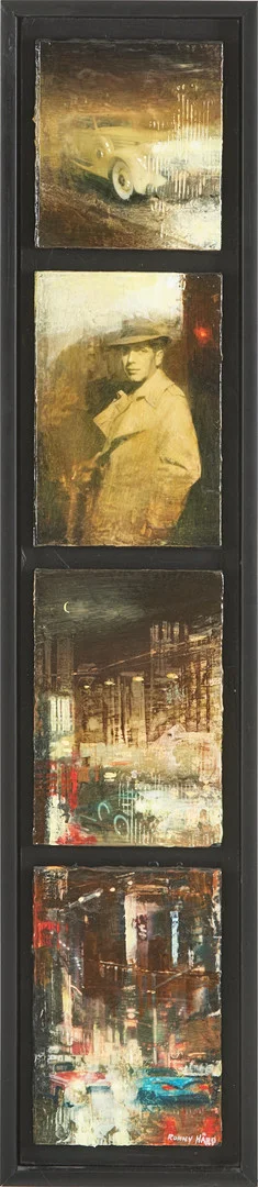 RONNY HÅRD (FÖDD 1950). "Bildspel XIII", signerad Ronny Hård, mixed media och akryl på pannå. — Paintings — Stockholms Auktionsverk Magasin 5