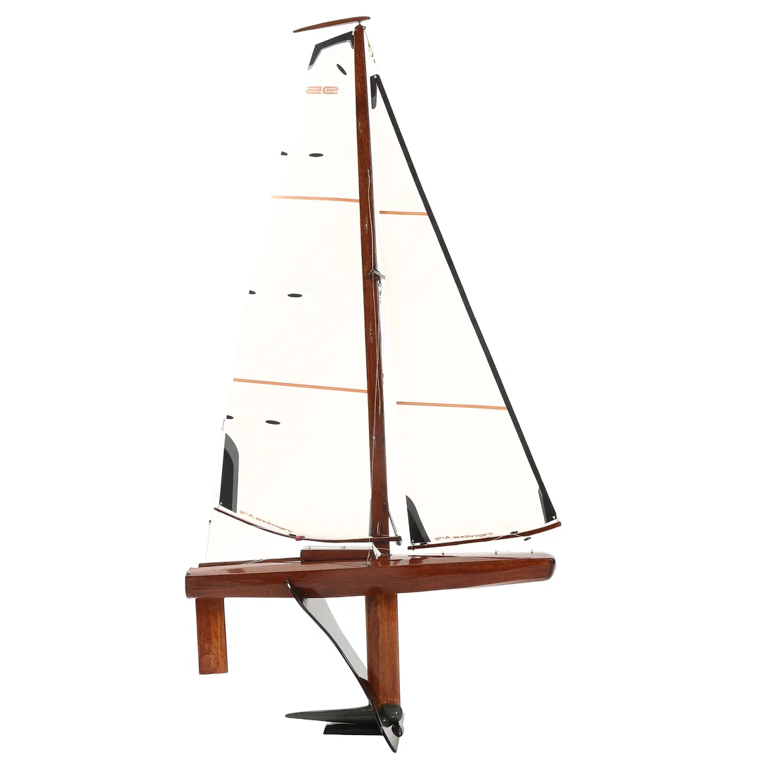Model ship in mahogany etc. on stand, prepared for remote control. 1900s. — Hobby and collectibles/Nautical collectibles — Lauritz