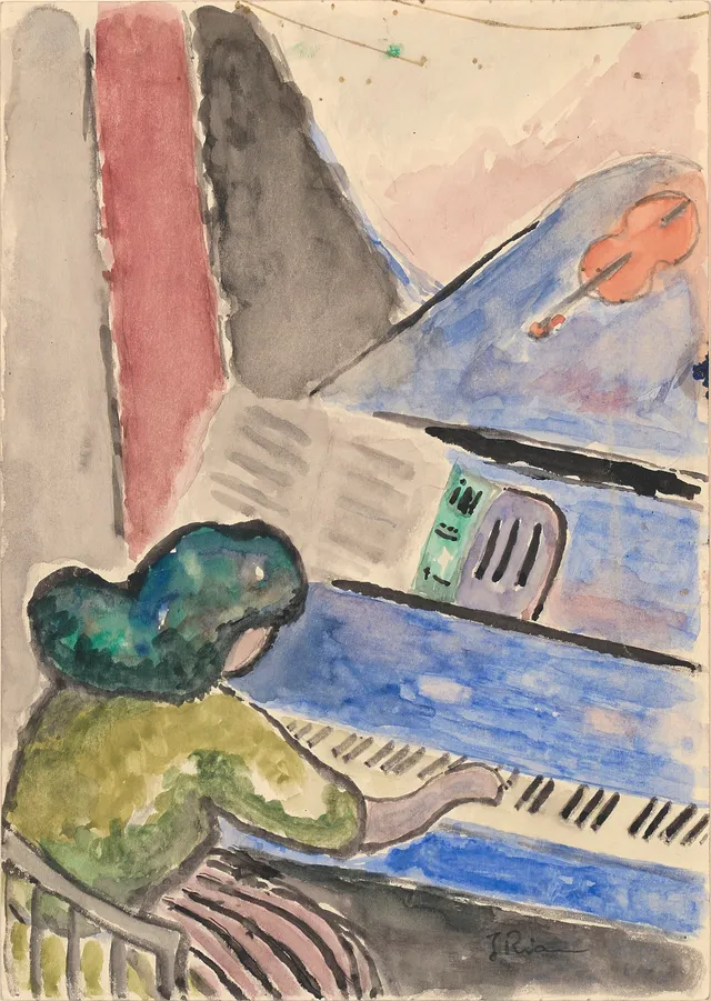 Rian, Johs. — Pike ved piano