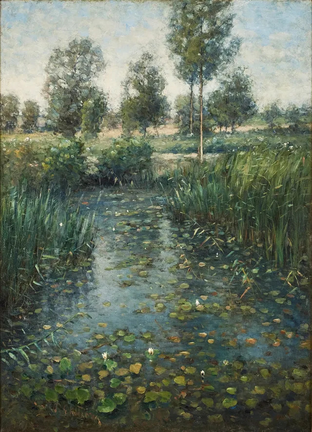 PER EKSTRÖM. Sommarlandskap, Chantilly (1889), olja på duk, 100 x 73 cm.
