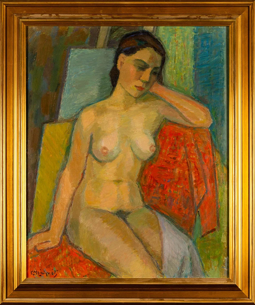 CARL MAGNUS LINDQVIST. Olja på duk, Nakenstudie, Signerad. — Paintings — Norrlands Auktionsverk