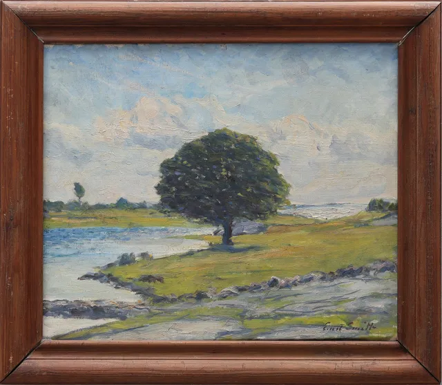 ERNST SMITH. olja på duk, landskapsmotiv, signerad.