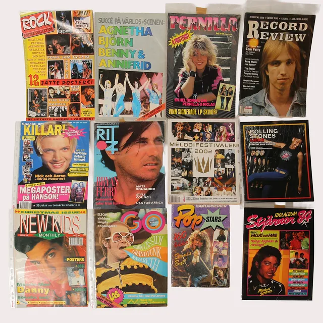 POP ROCK MAGASIN, bla ABBA Posters mm, totalt 12 stycken.