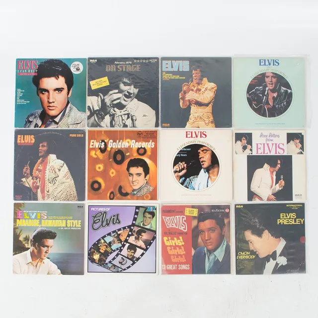 ELVIS PRESLEY. Vinylskivor, 12 stycken.