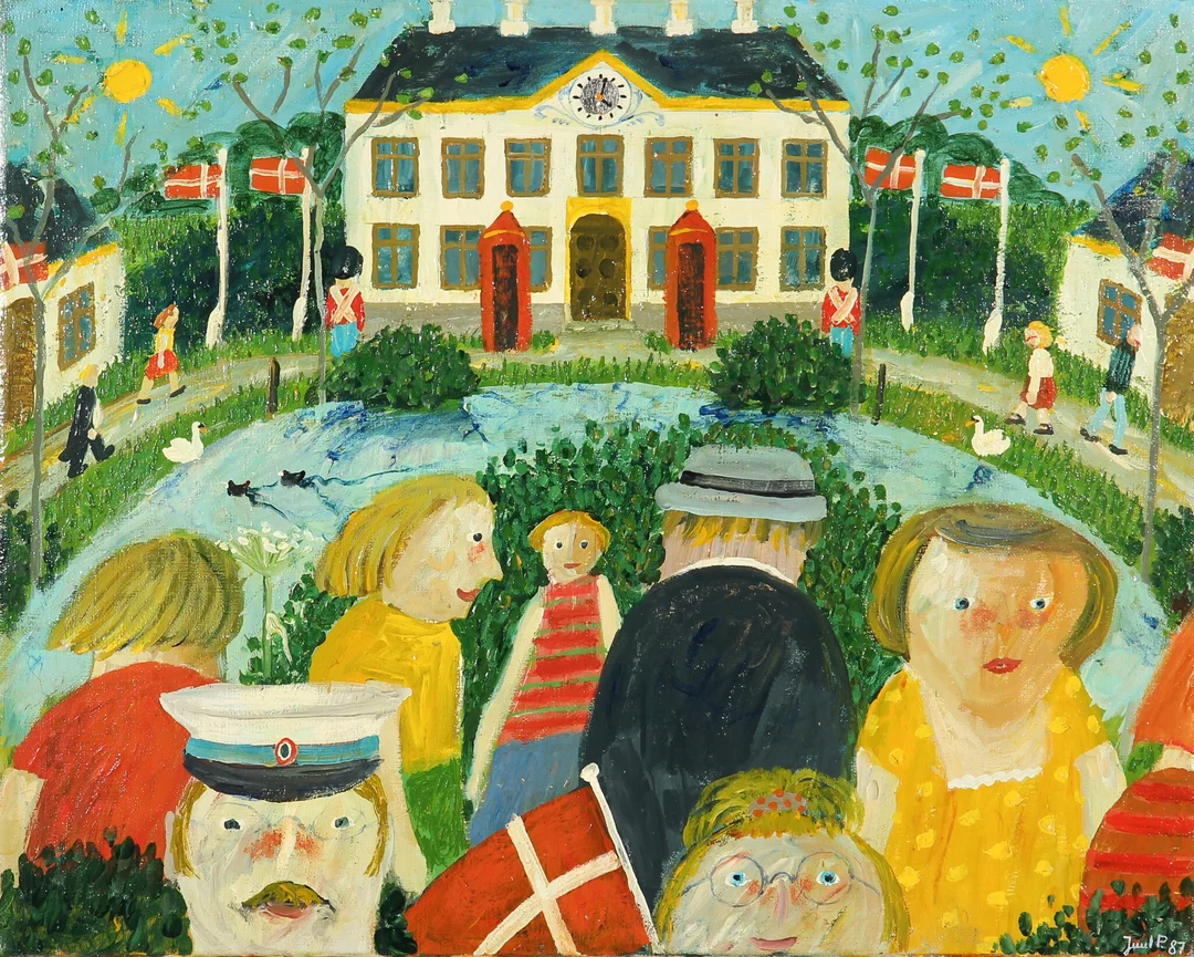 Anton Juul Petersen. 'Summer residence', 1987 — Paintings and sculptures/Modern pictorial arts — Lauritz