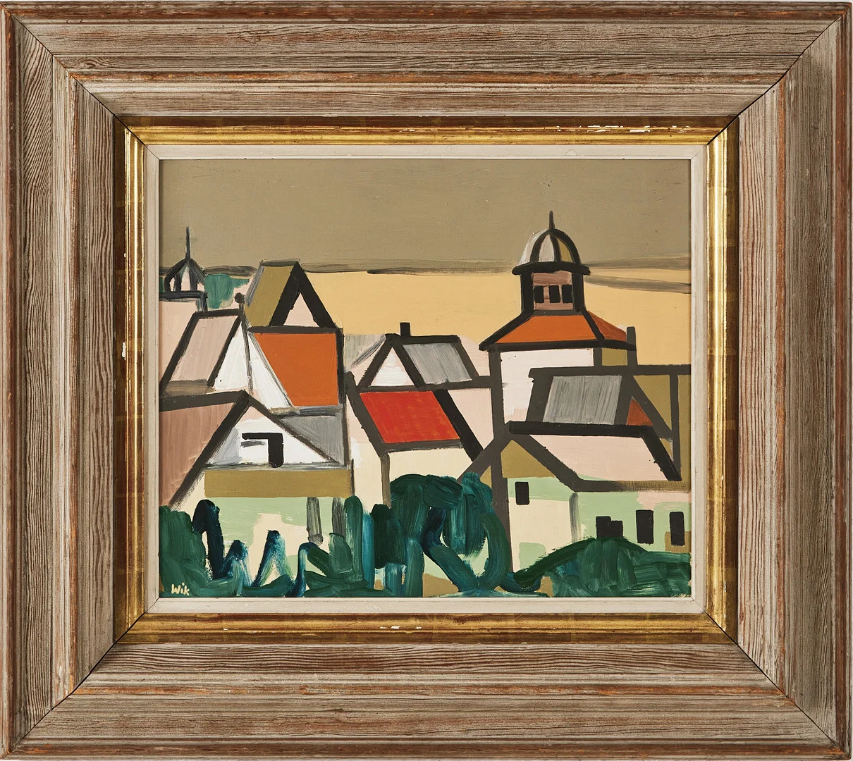 WILHELM WIK. "Runkel vid Lahn", olja på pannå, signerad Wik. — Paintings — Stockholms Auktionsverk Magasin 5