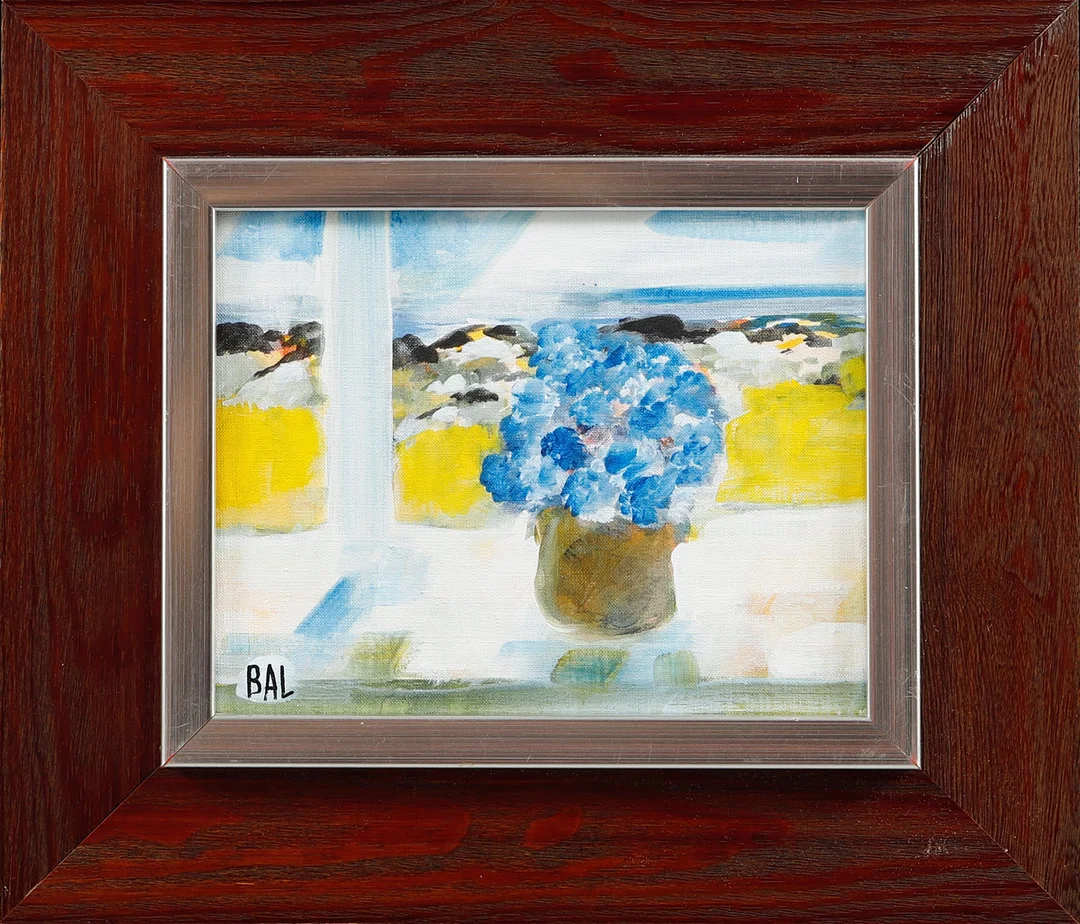 BENGT ARNE LINDEROS. Blomma i fönster, olja på duk, signerad BAL. — Paintings — Göteborgs Auktionsverk