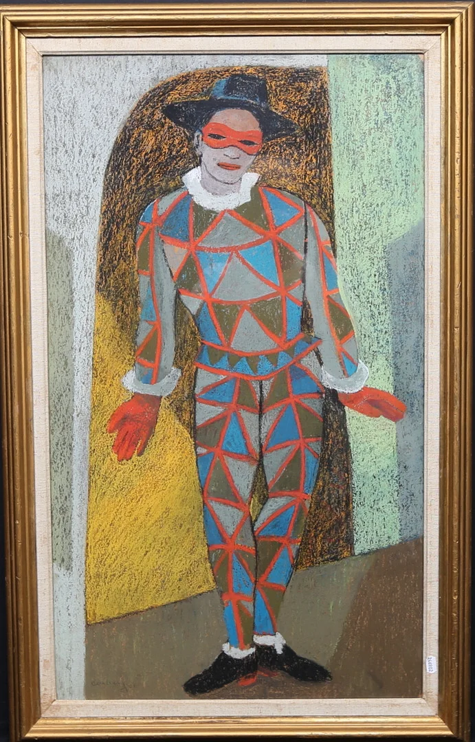 BENGT CARLBERG. "Harlequin". Pastell, signerad. — Paintings — Gomér & Andersson Linköping