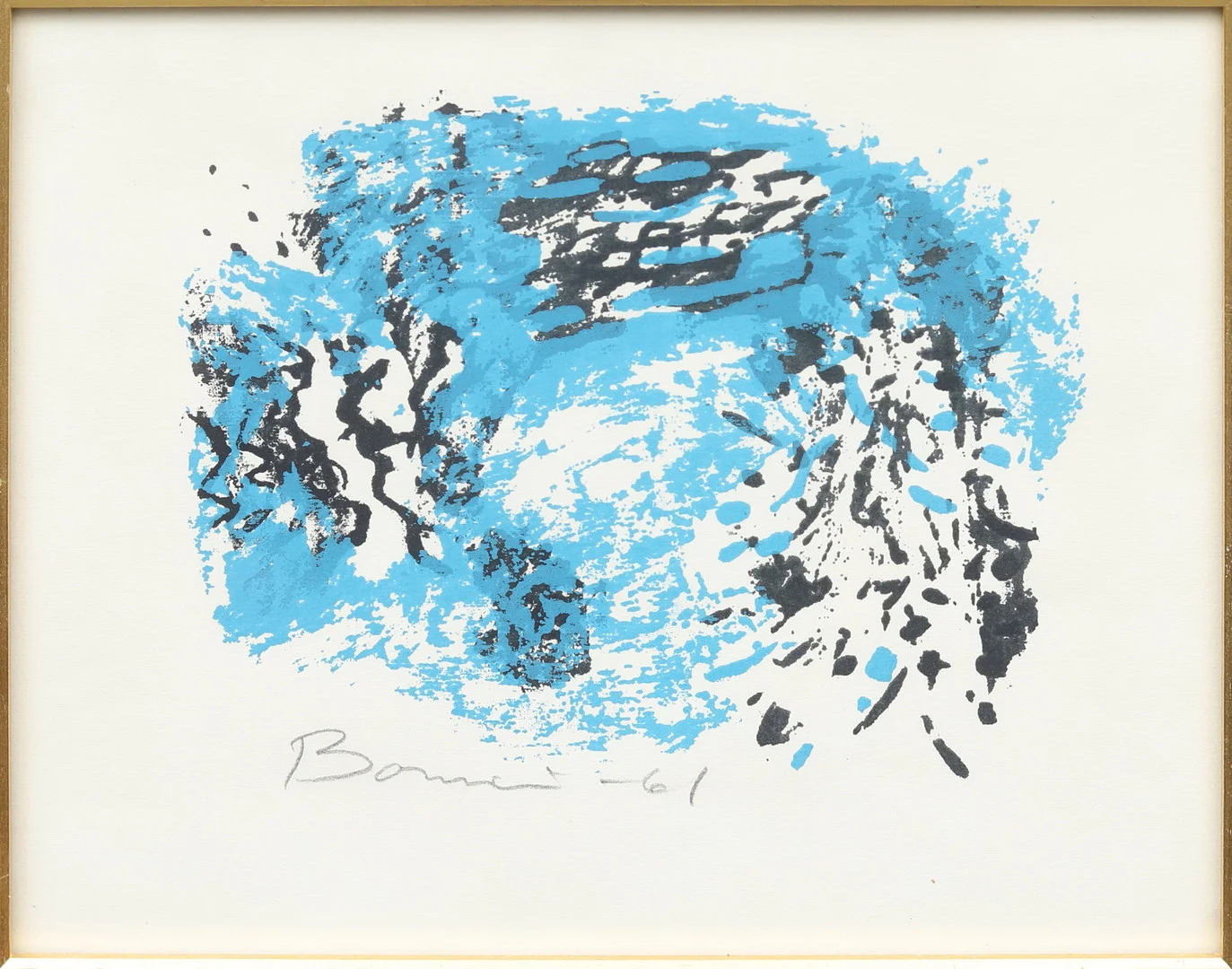 OLLE BONNIER. Abstrakt komposition, litografi, signerad och daterad -61. — Engravings & Prints — Garpenhus Auktioner