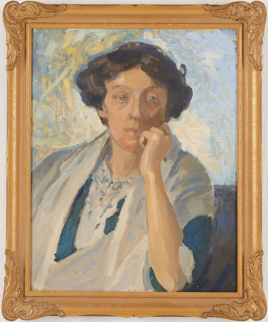 AXEL ERDMANN. "Rachel Erdtman", olja på duk, 1912 , intygas a tergo av Rachel. — Paintings — Stockholms Auktionsverk Magasin 5