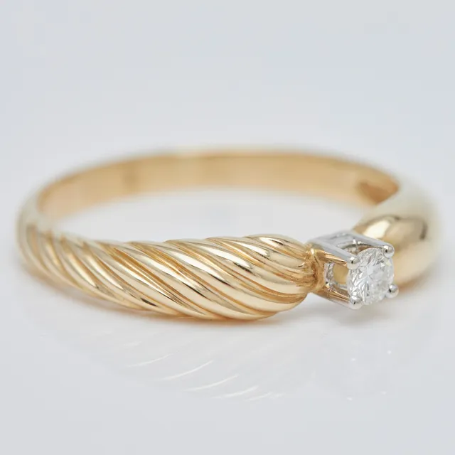 Ring, 585er Gelbgold, Brillant.