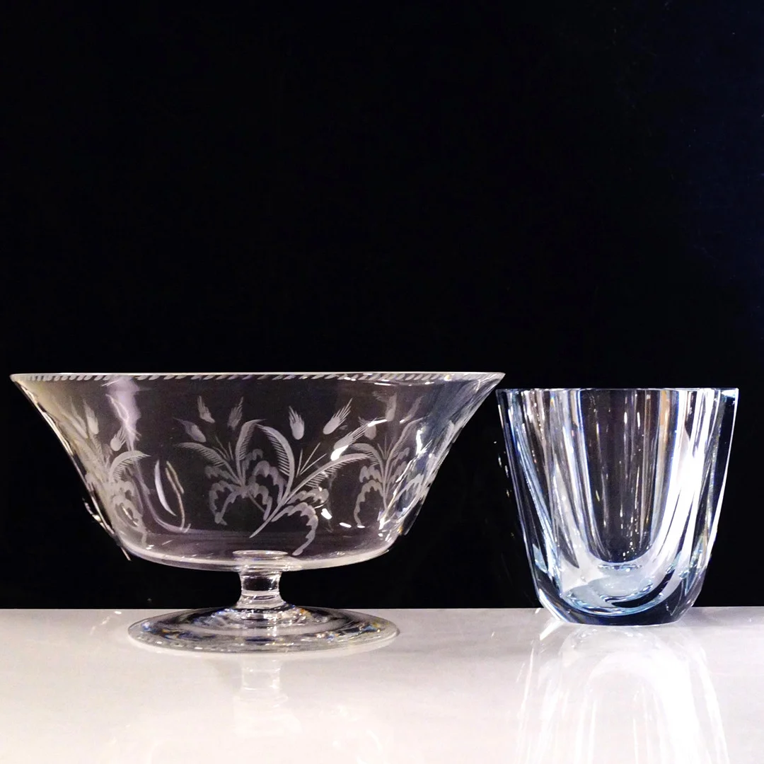 EDWARD HALD. Skålar, 2st, Orrefors. — Utility glass — Lysekils Auktionsbyrå