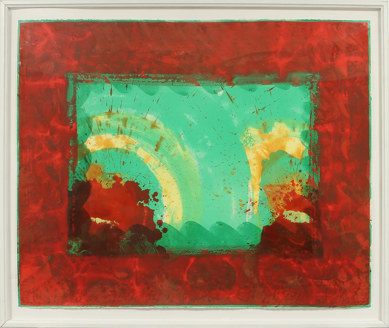 HOWARD HODGKIN (F.1932). "Monsoon". Färglitografi med handkolorering. — Engravings & Prints — Göteborgs Auktionsverk