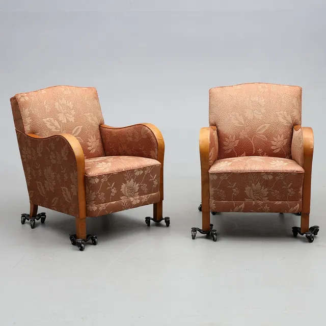 FÅTÖLJER, ett par, art deco, 1900-talets första hälft.