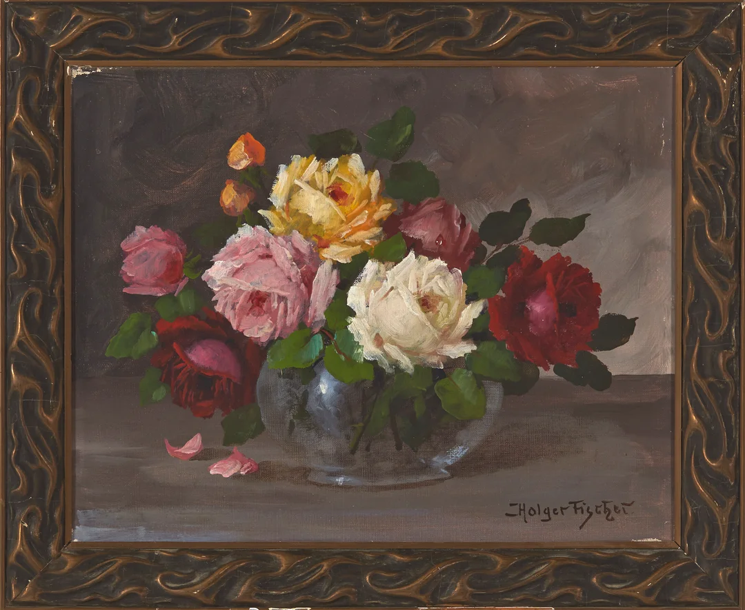 Fischer, Holger — Stilleben med roser — Kunst/Maleri — Blomqvist