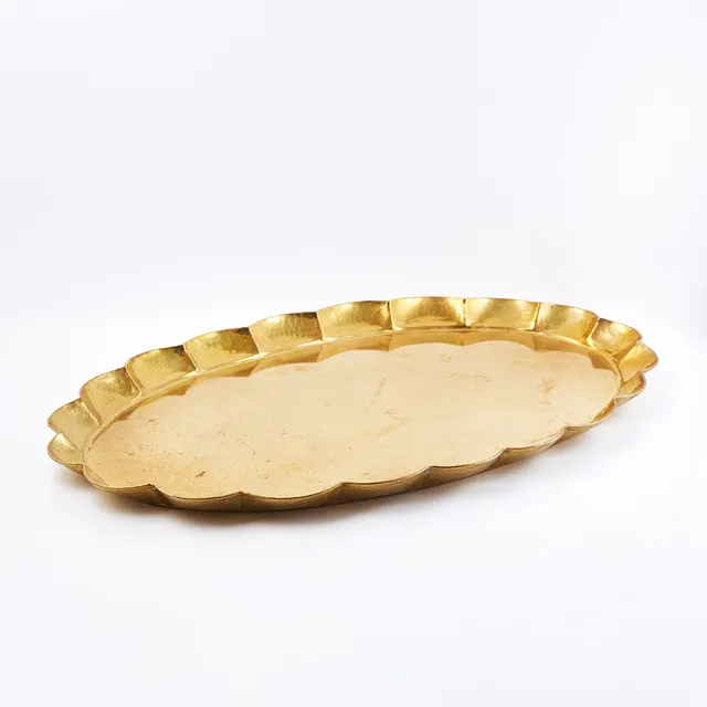 ARVID JOHANSSON. Bricka, mässing, Arvika Konstsmide, märkt.