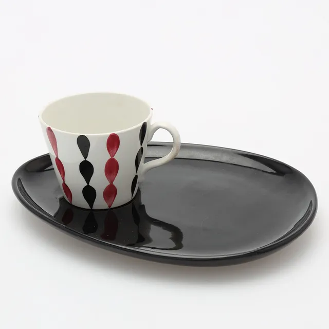 KOPP MED FAT, 2 delar, porslin, "Bonny" Gefle, Upsala-Ekeby, 1950/60-tal.