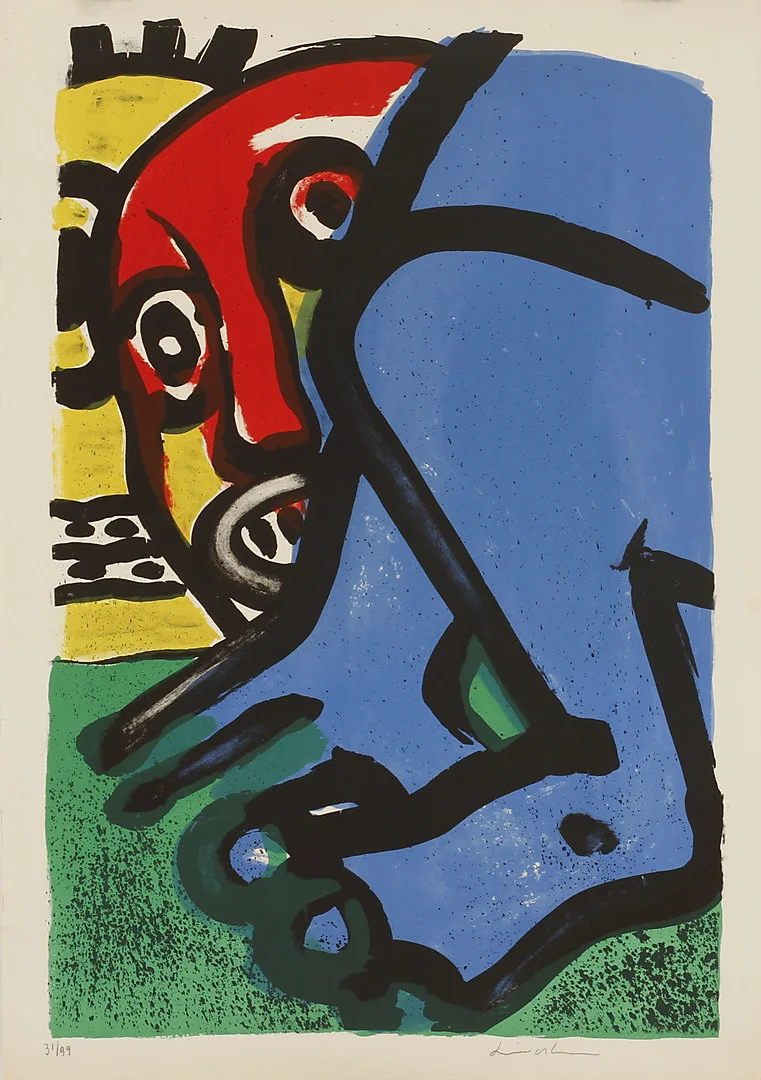 BENGT LINDSTRÖM. Figurkomposition, färglitografi, signerad och numrerad 31/99. — Engravings & Prints — Göteborgs Auktionsverk