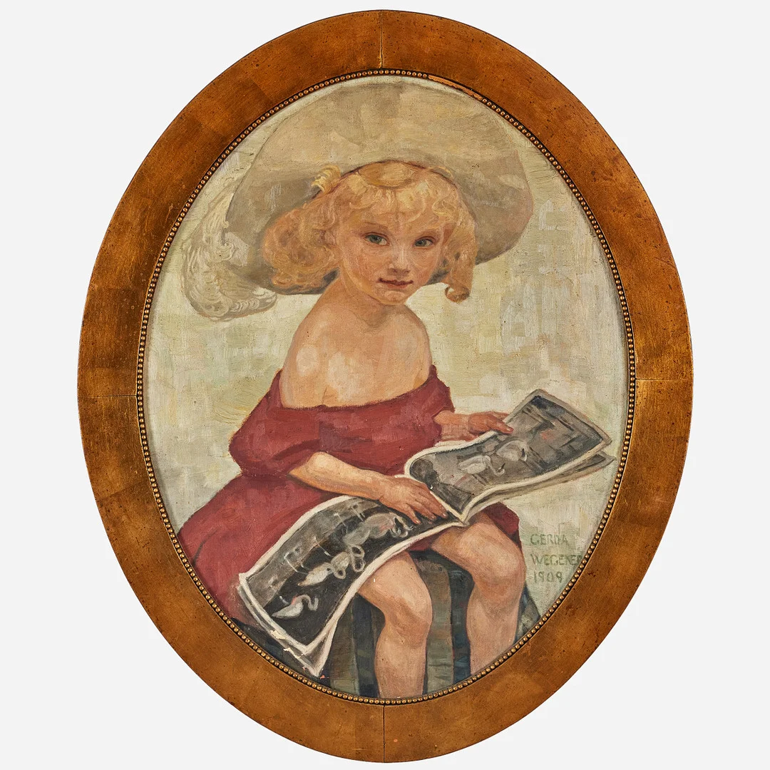 GERDA WEGENER. "Didi", olja på duk, oval 81 x 63 cm. — Paintings — Stockholms Auktionsverk Fine Art