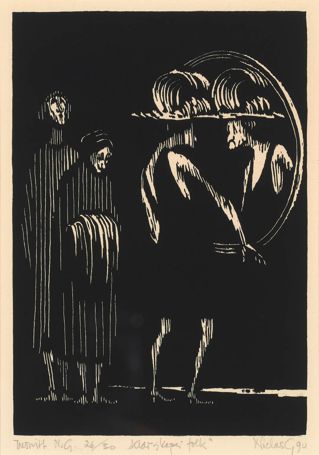 Gulbrandsen, Niclas — "Klær skaper folk" 1990 — Kunst/Grafikk — Blomqvist