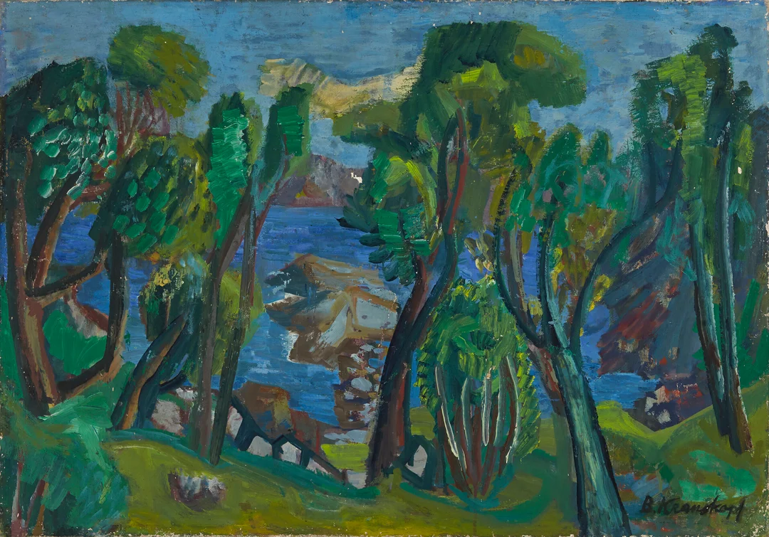 Krauskopf, Bruno — Somerdag ved kysten — Kunst/Maleri — Blomqvist