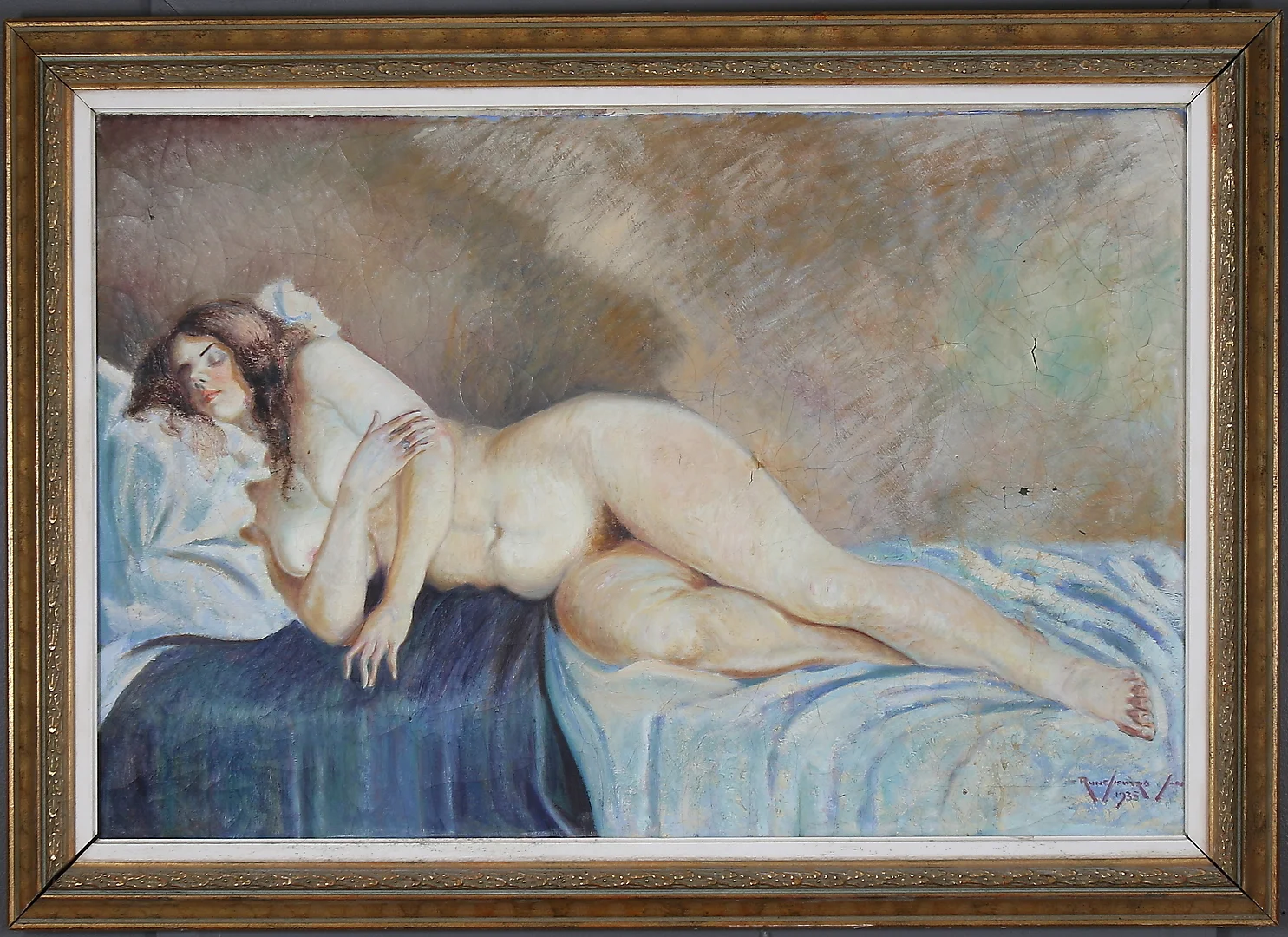 RUNE SIGVARD. Nakenstudie, olja på duk, signerad och daterad 1935. — Paintings — Stadsauktion Sundsvall