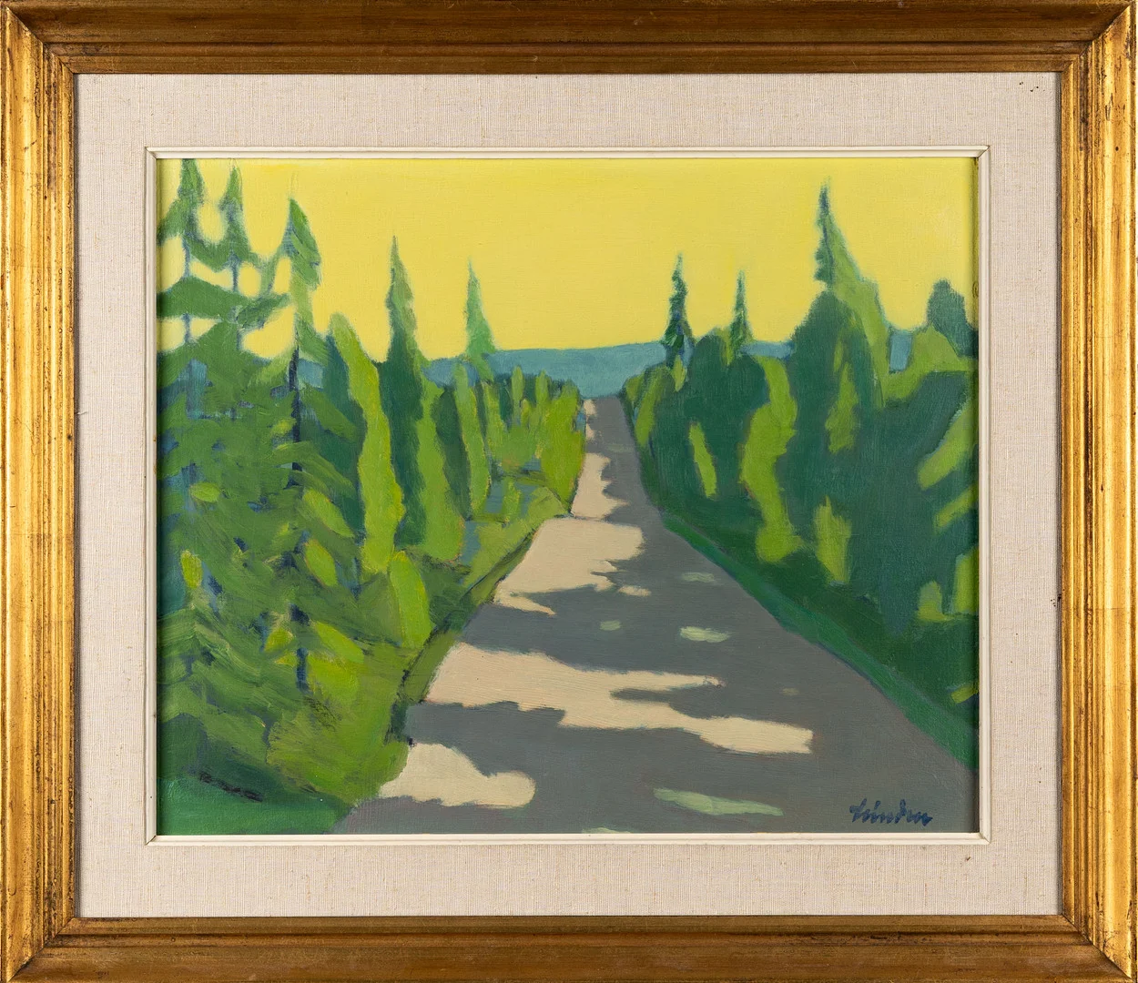 HELGE LINDEN. Olja på pannå, Naturmotiv, Signerad Linden, 1900-tal. — Paintings — Norrlands Auktionsverk