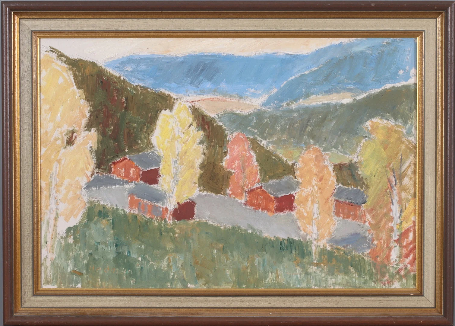 JOHN HEDMAN. "Fjäll, Norge", olja på pannå, signerad. — Paintings — Stadsauktion Sundsvall